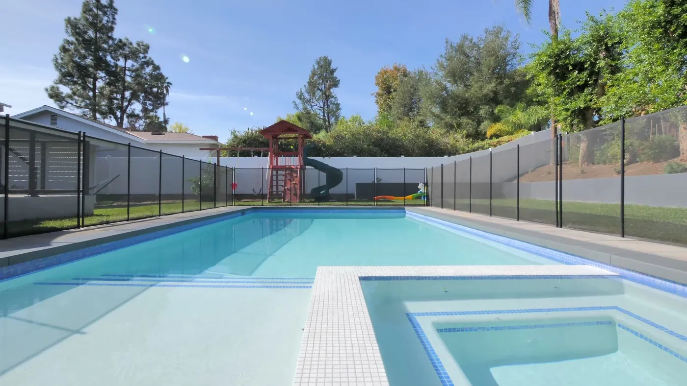 Rectangular pool and paver deck in Tarzana